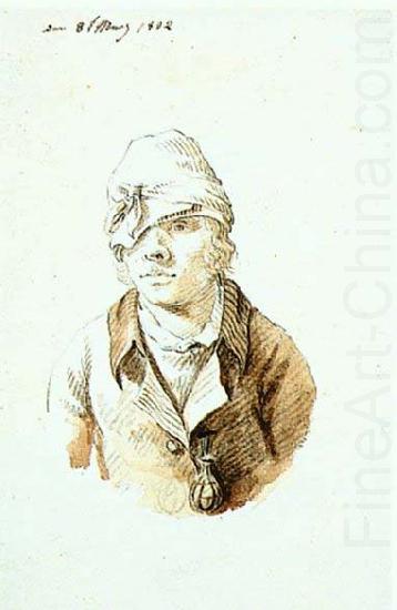 Christian Friedrich Gille Self-Portrait with Cap and Sighting Eye-Shield china oil painting image